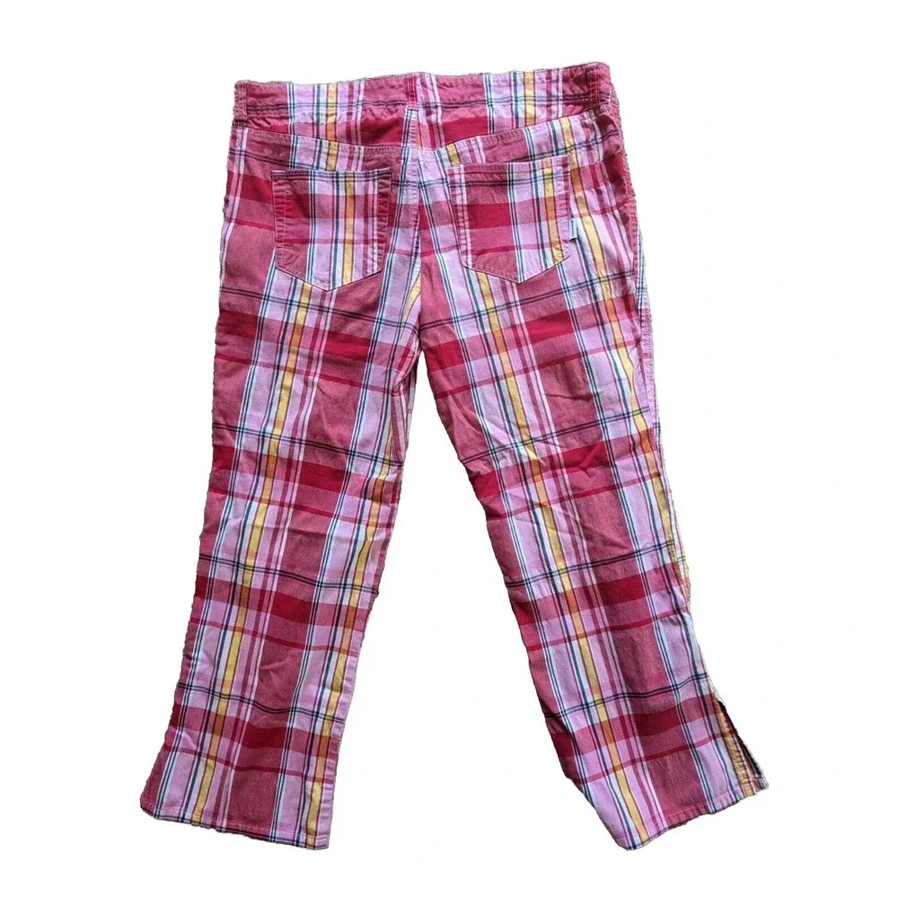 Vintage 90s Abercrombie & Fitch Womens 12 Pants Plaid Tarton Trousers Grunge